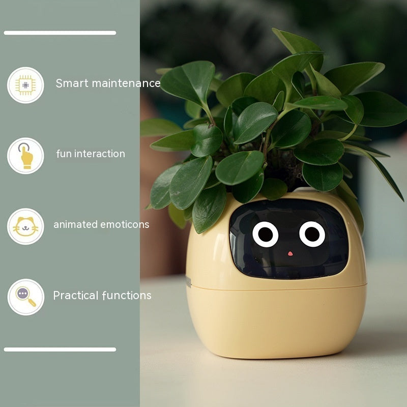 Smart Planter – Endloser Spaß – Über 49 ausdrucksstarke Ausdrücke – 7 intelligente Sensoren und KI-Chips machen das Pflanzenaufziehen einfach und unterhaltsam