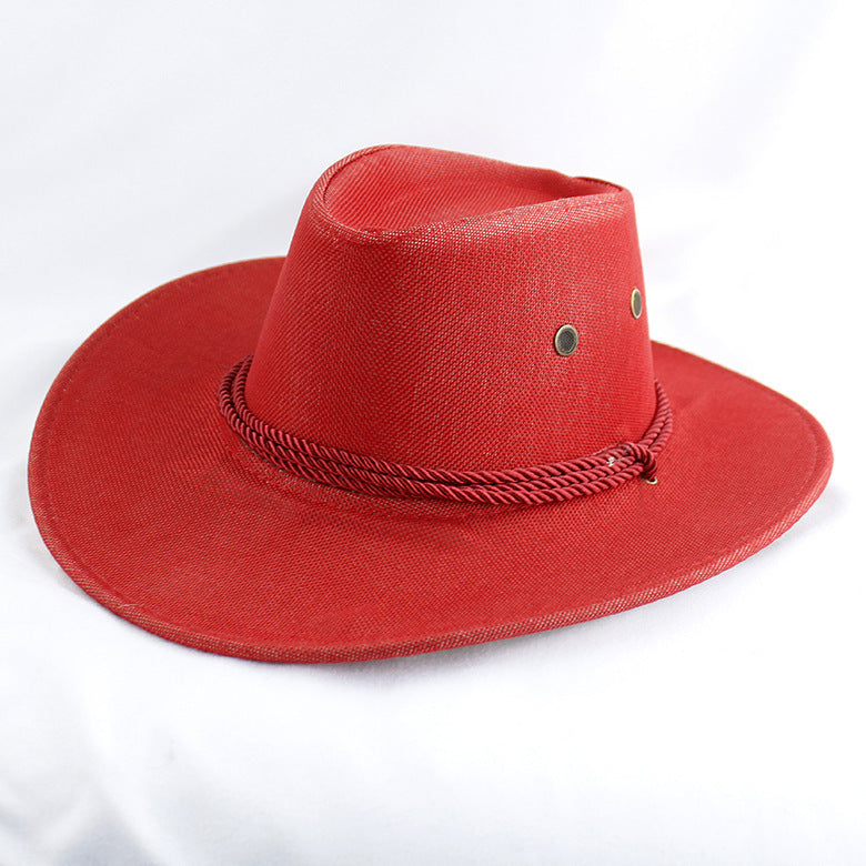 Cowboy Hat Men's Double-sided Suede Sun Hat With Wide Brim