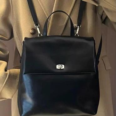 Korean Style Retro High-grade Oil Wax Leather Backpack