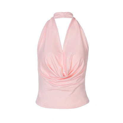Women's Fashion Deep V-neck Backless Halter Top