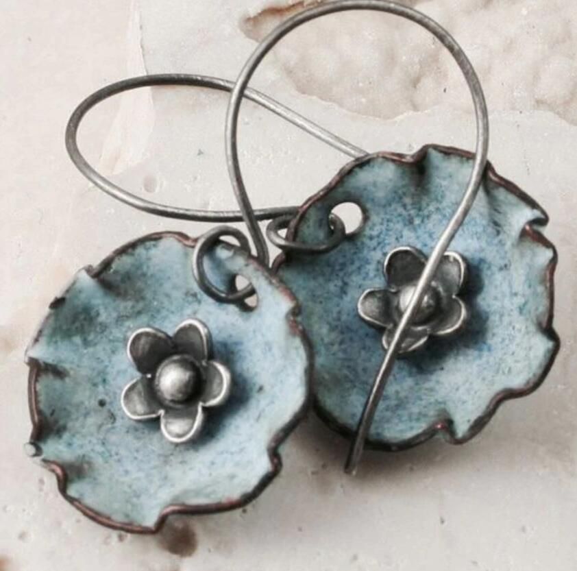 Künstlerische Retro Blume Lange Ohrringe frauen Mode