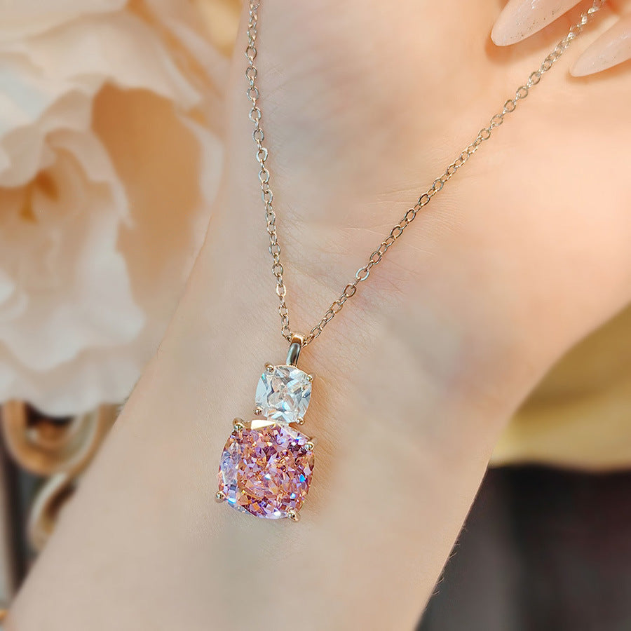 All-Match-Halskette mit Diamanten im Eisblumenschliff mit hohem Kohlenstoffgehalt