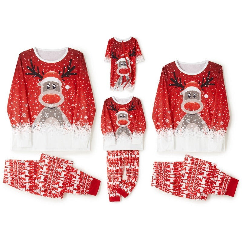 Christmas Print Long Sleeve Casual Parent-Child Suit - X2-Shopping