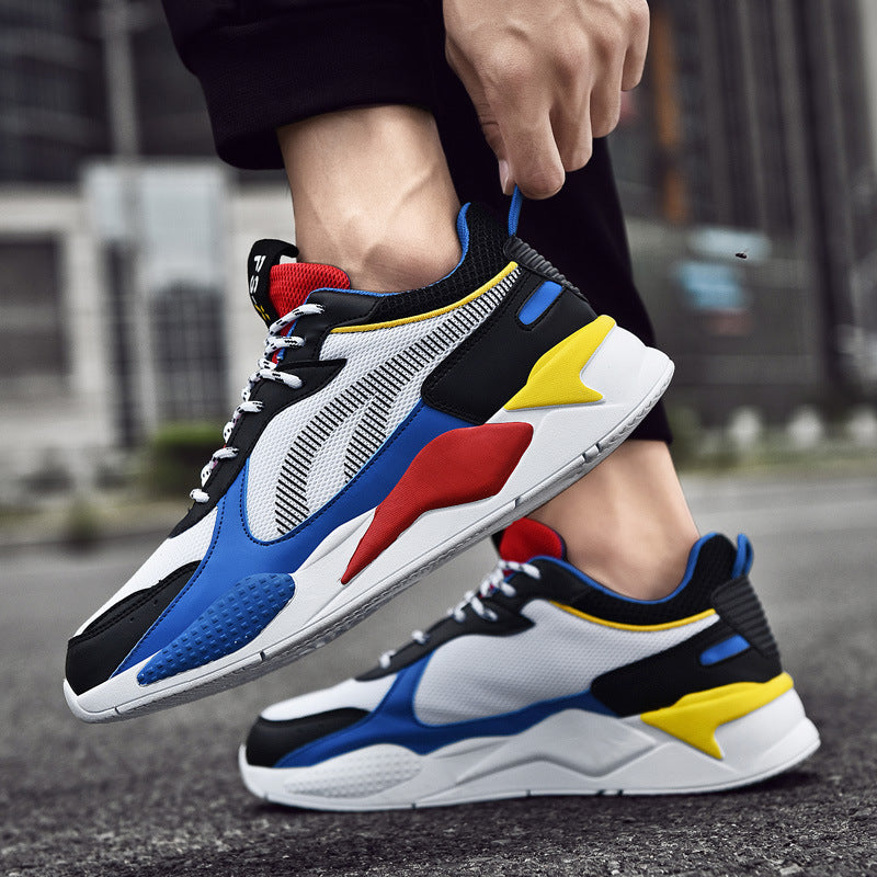 Lightweight Casual Sports Running Shoes Contrast Color Mesh Breathable Clunky Sneakers