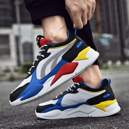 Lightweight Casual Sports Running Shoes Contrast Color Mesh Breathable Clunky Sneakers