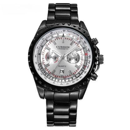 Men's Casual Quartz Movement Steel Band Wrist Business Watch