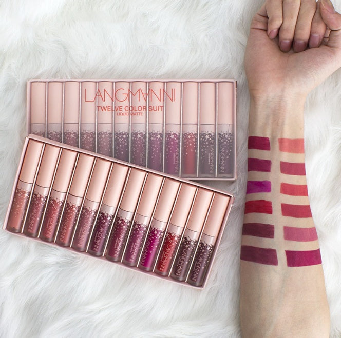 Mattes Lippenstift-Set, wasserfest, langanhaltend, samtig