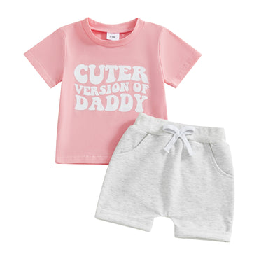 Kurzarmanzug mit Buchstabenmuster für Babys