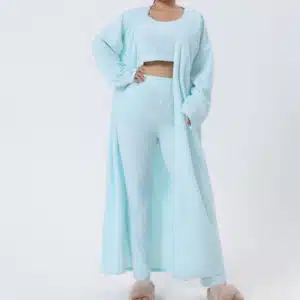 ثلاثة قطع من السراويل القصيرة ذات الياقة القصيرة
Cozy Pajama Set, 3 Piece Lounge Set, Cute Loungewear, Warm Suit Sets, Matching Set, Lounge Set, 3 Piece Pant Sets, Women Winter Dress