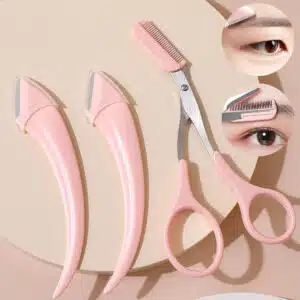 سكين تشذيب الحواجب مع مشط على شكل قمر منحني، أدوات تجميل صغيرة
Eyebrow Trimming Knife With Comb Curved Moon Small Beauty Supplies Gadgets